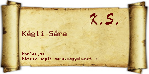Kégli Sára névjegykártya